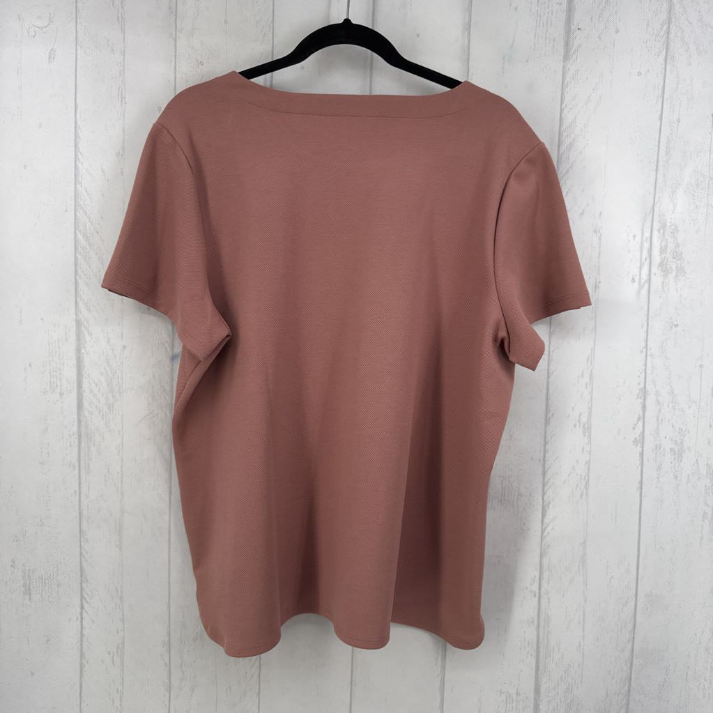 XXL gold button detail s/s top