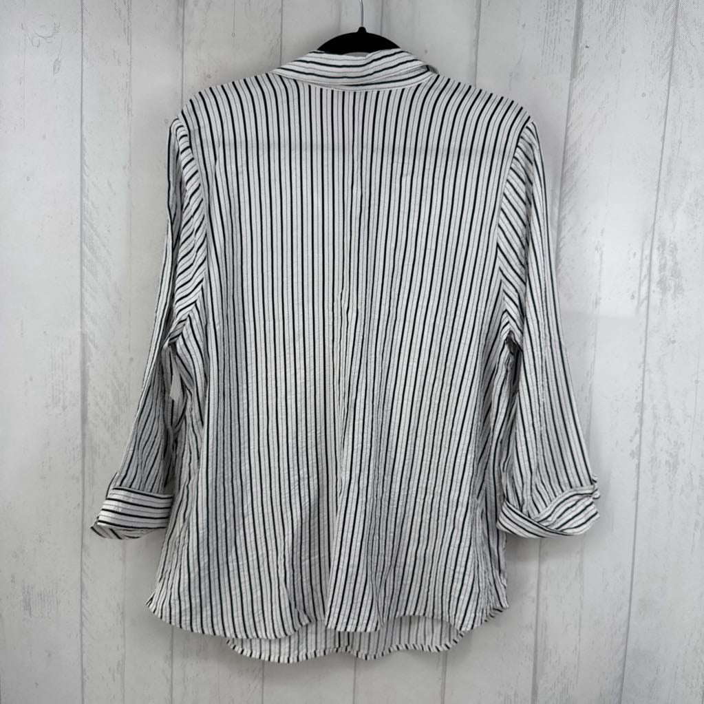 1X striped button down l/s top