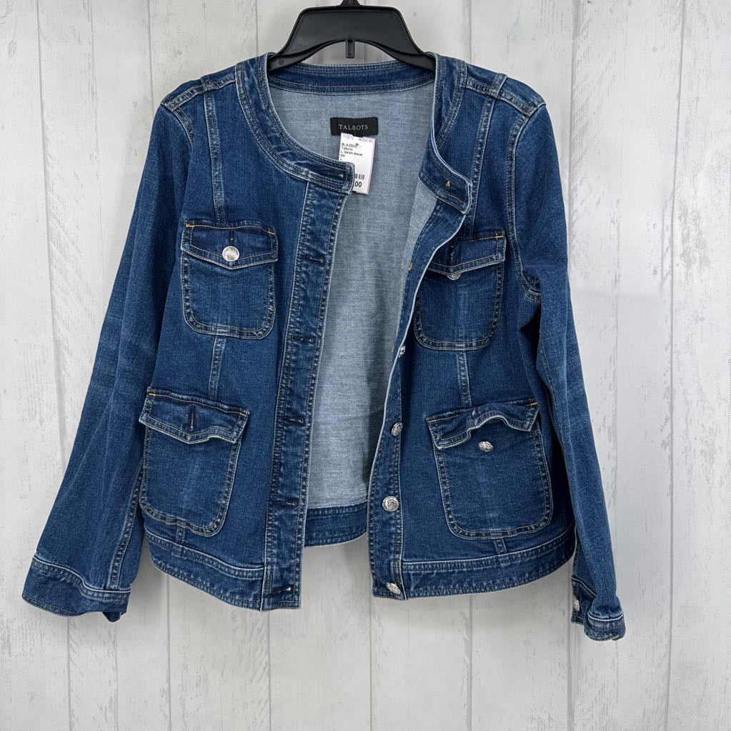L denim blazer