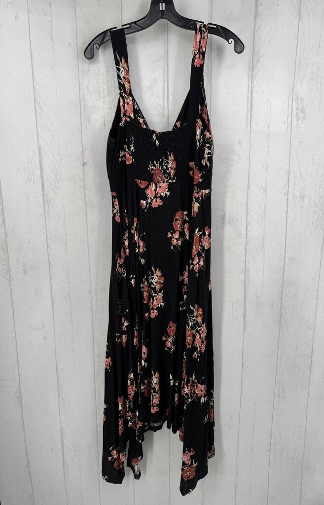 L flo print asymetrical hem dress