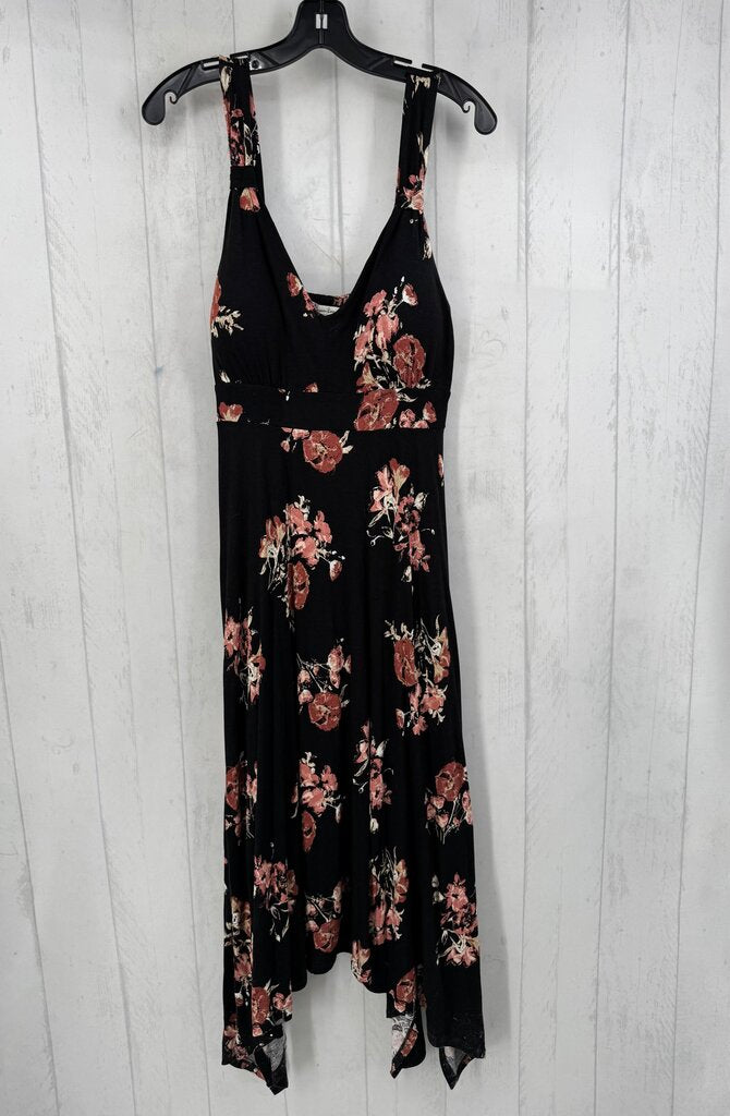 L flo print asymetrical hem dress