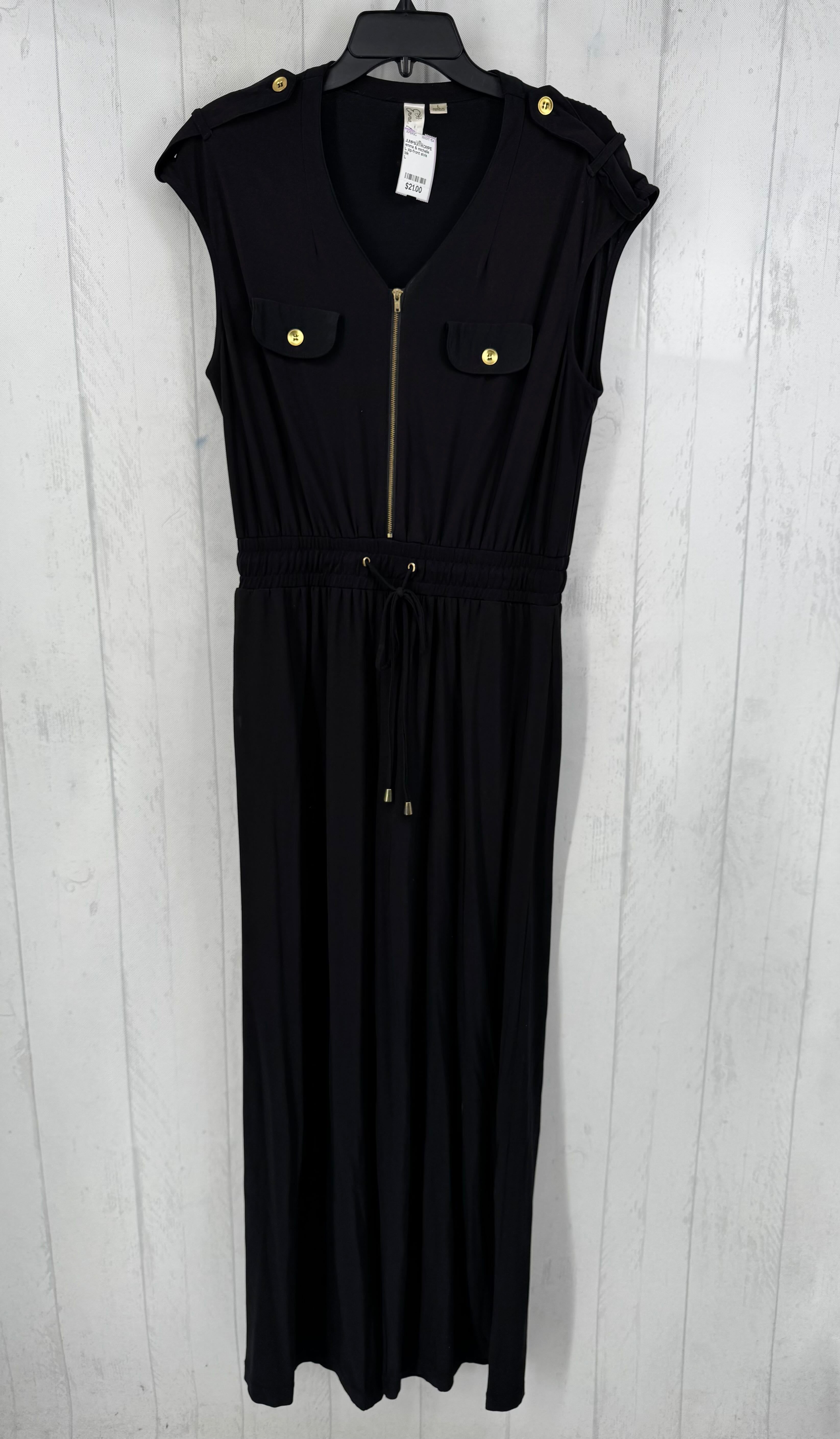 L zip-front slvls jumpsuit