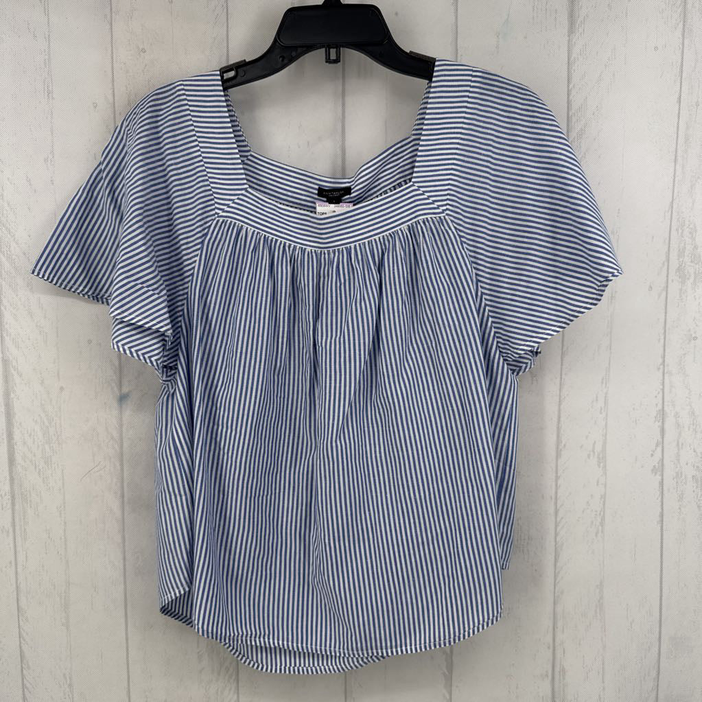 S striped flutter slv top