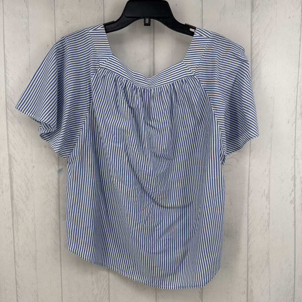 S striped flutter slv top