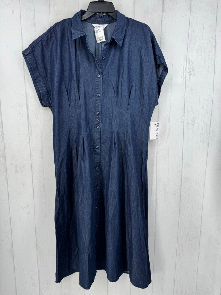 R60 XL denim button down s/s dress