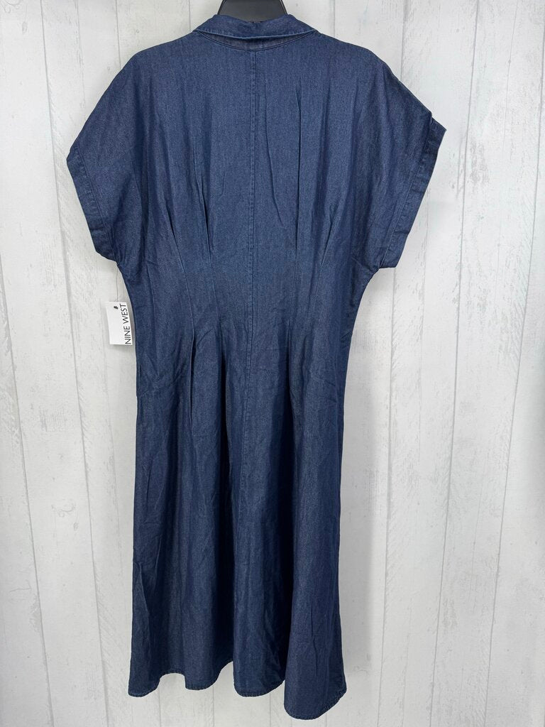 R60 XL denim button down s/s dress