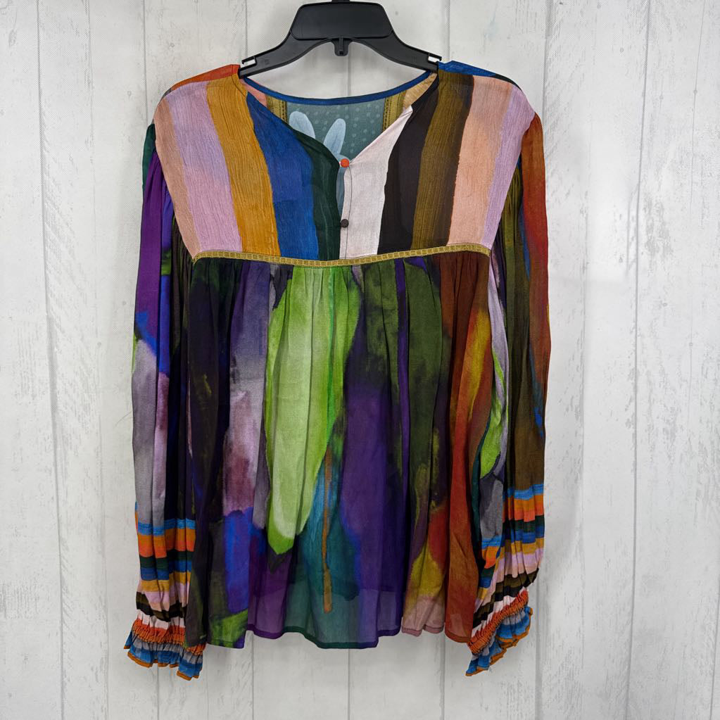 M colorful flo print l/s top