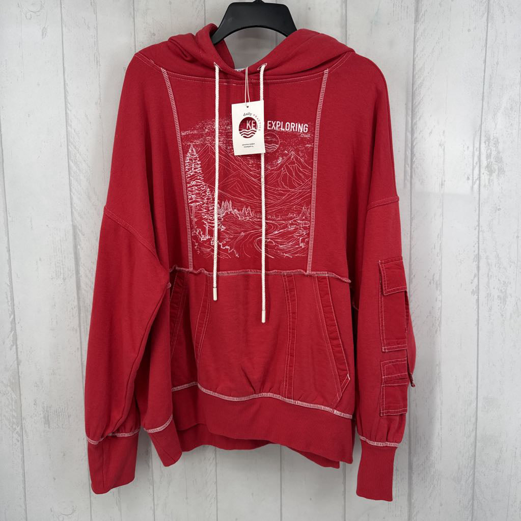 M graphic hoodie-keep exploring