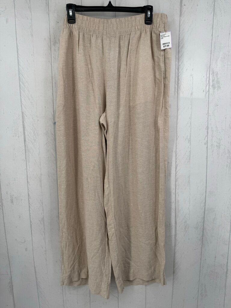 L linen blend wide leg pant