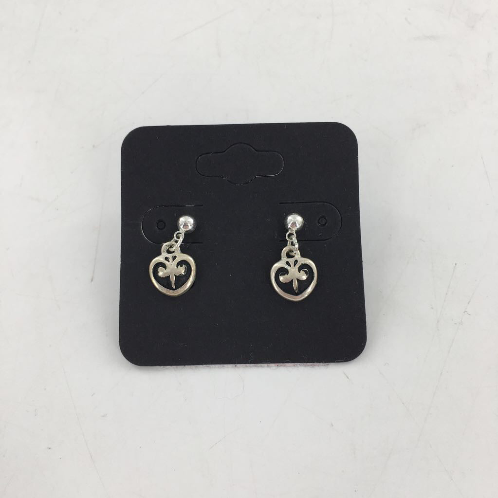 silver & black dangle earrings