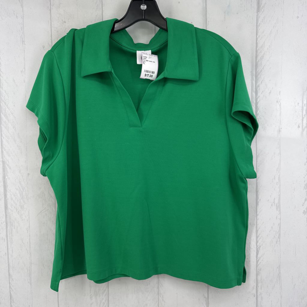 XL split neck s/s polo