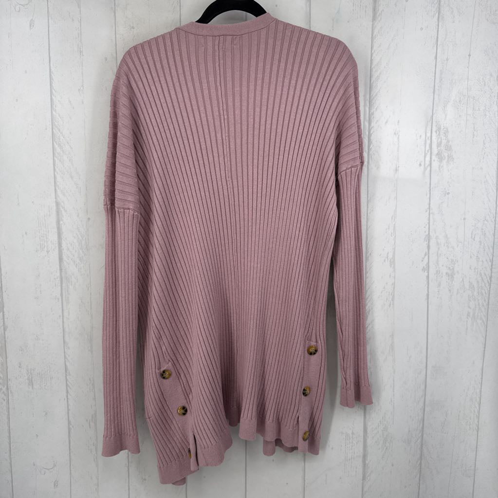 1X ribbed open front cardi
