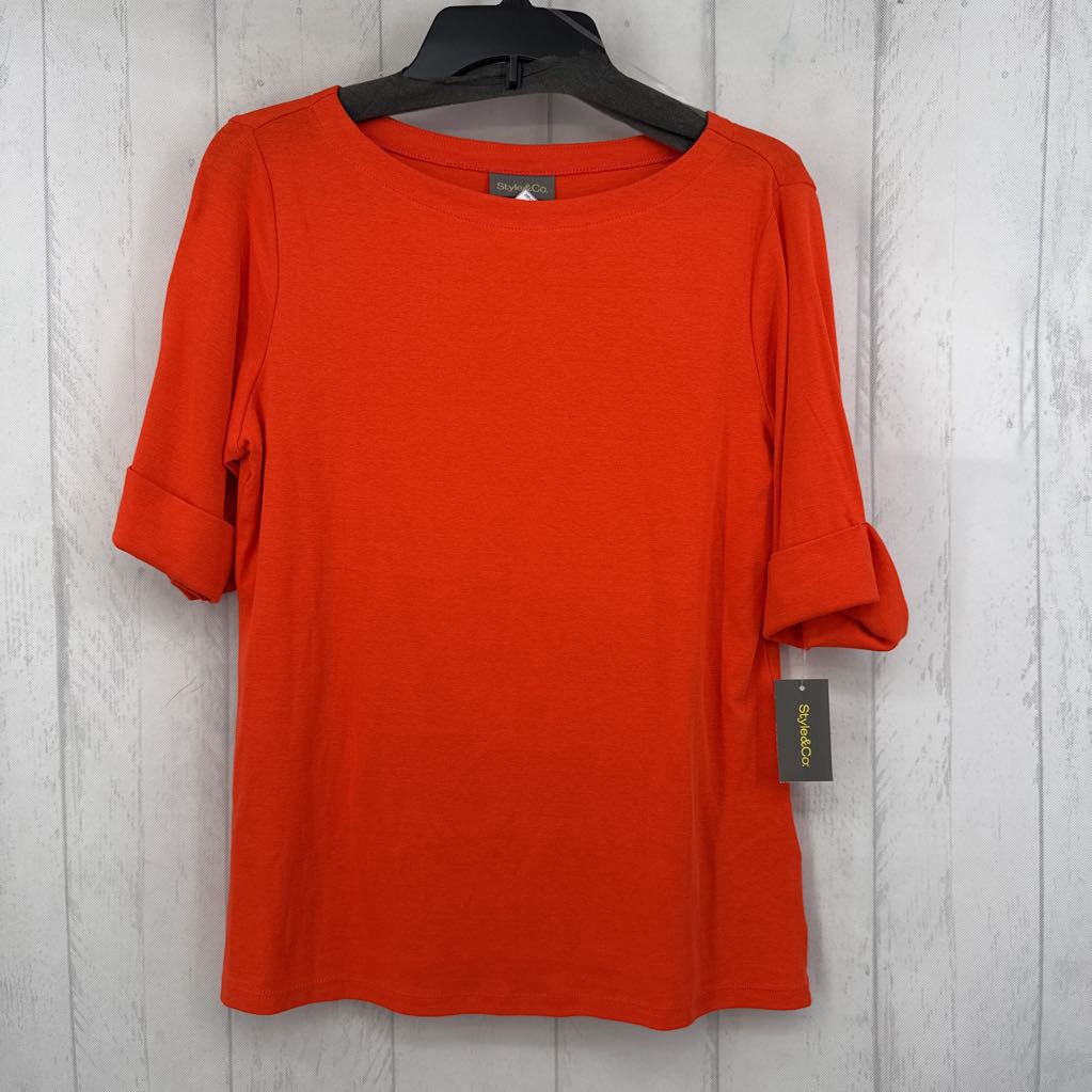 M round neck elbow slv tee