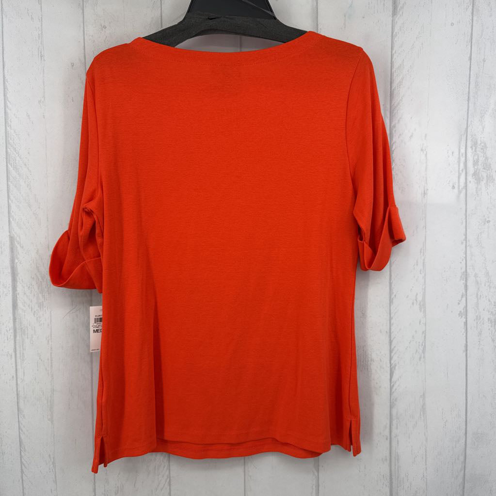 M round neck elbow slv tee