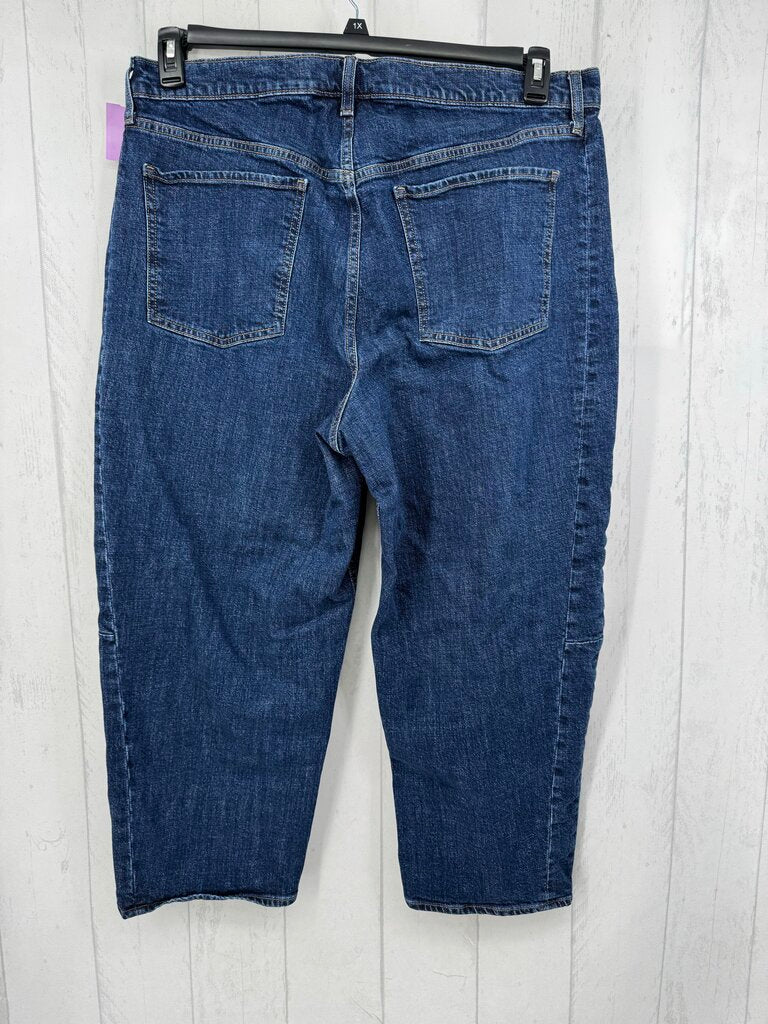 18 hi-rise barrel leg jean