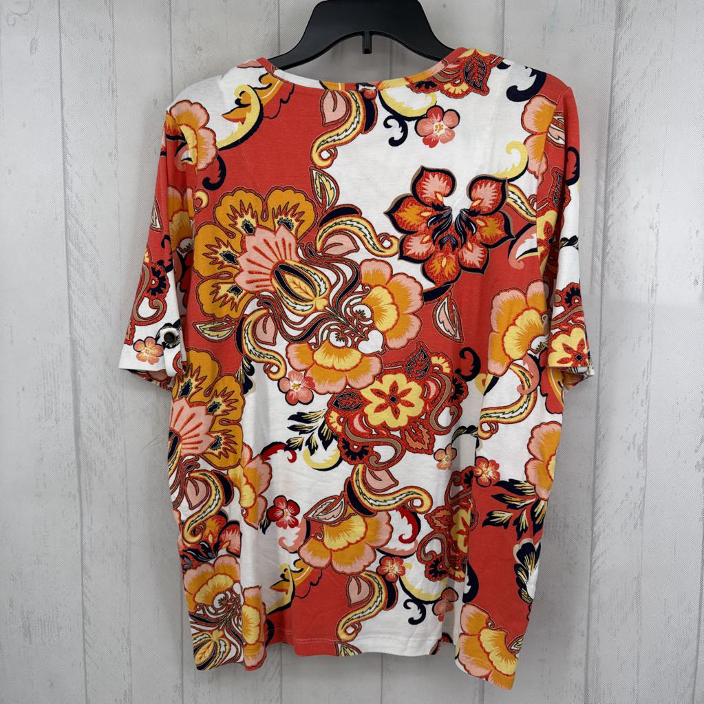 XL flo print s/s top