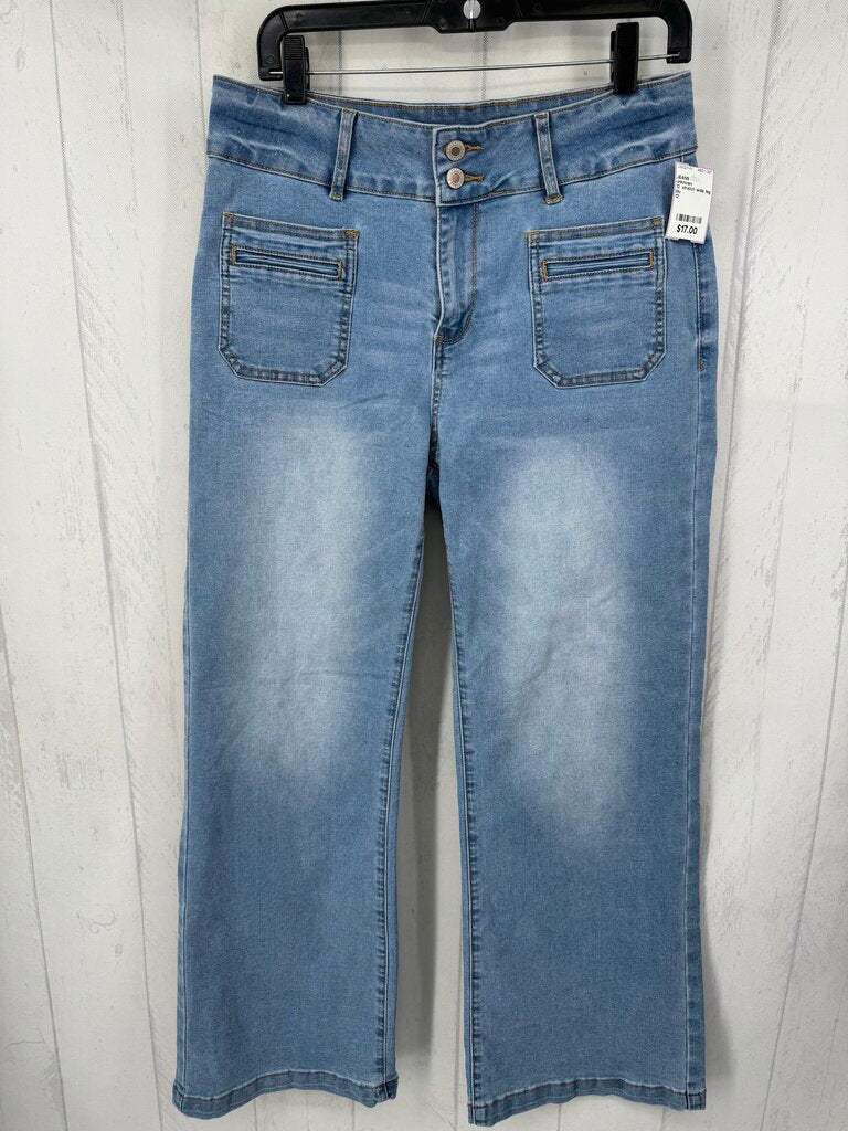 12 stretch wide leg jean