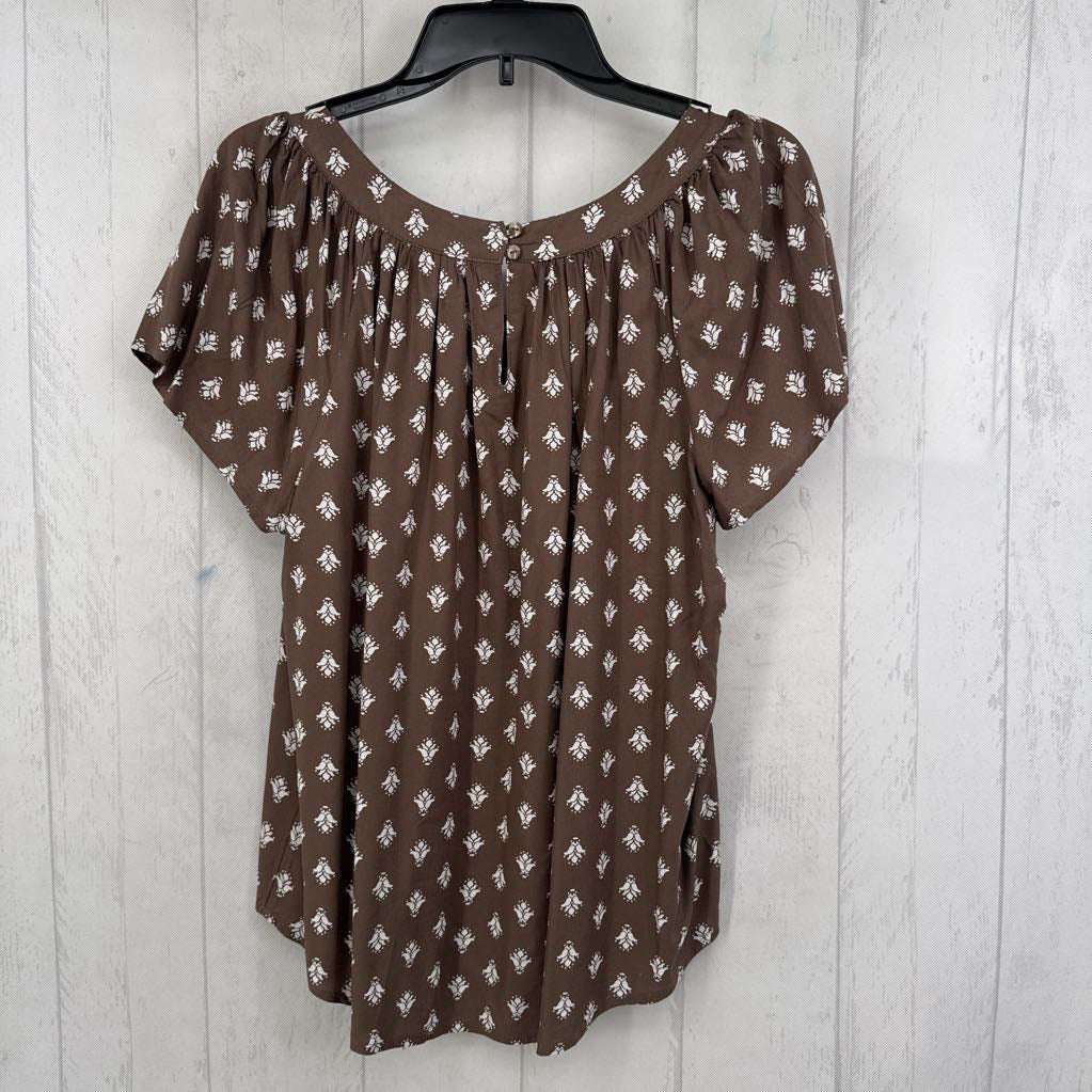 Lp printed pleated s/s top