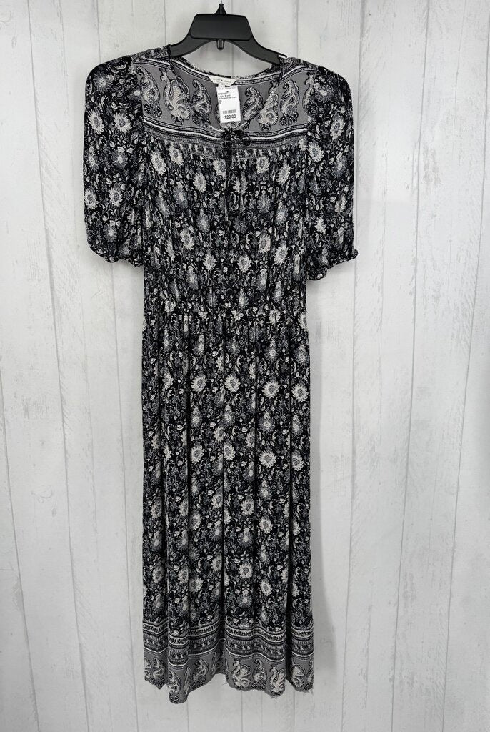 M flo print tie-front s/s dress