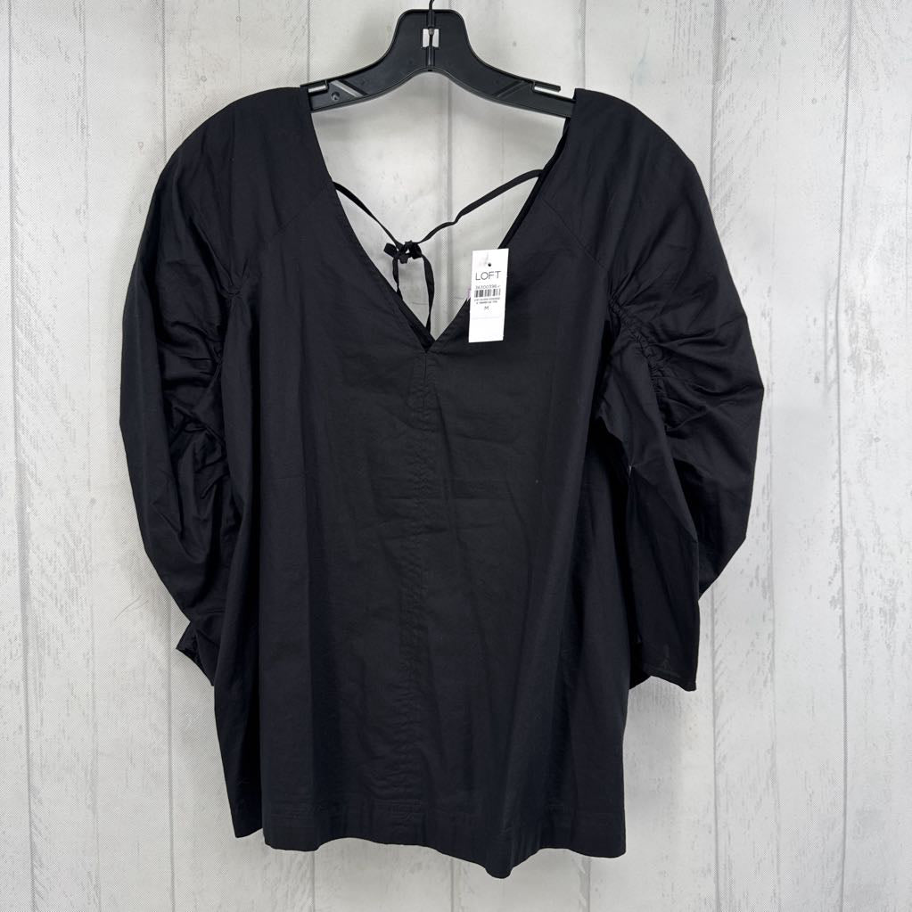 M v-neck tie back 3/4 slv top