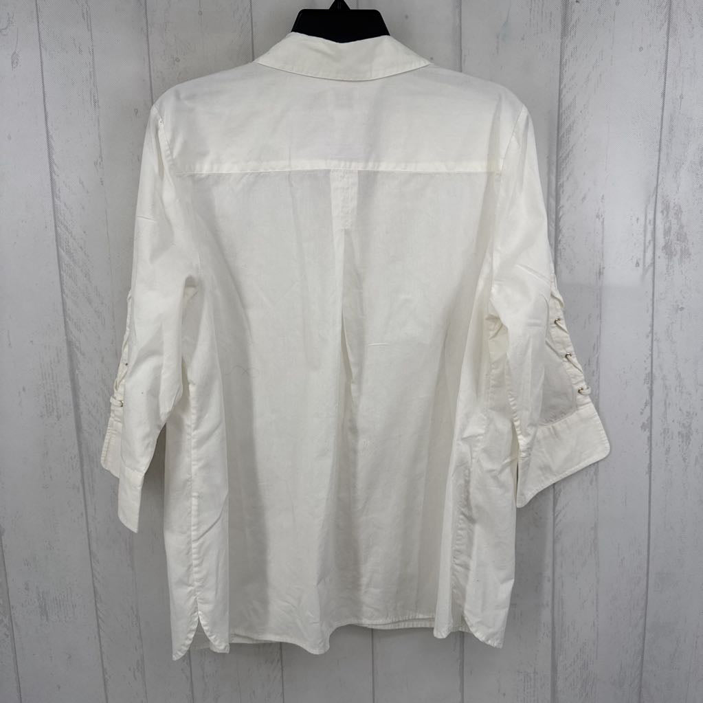 L button down 3/4 slv top