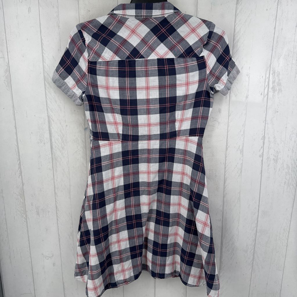 10 plaid button down s/s dress