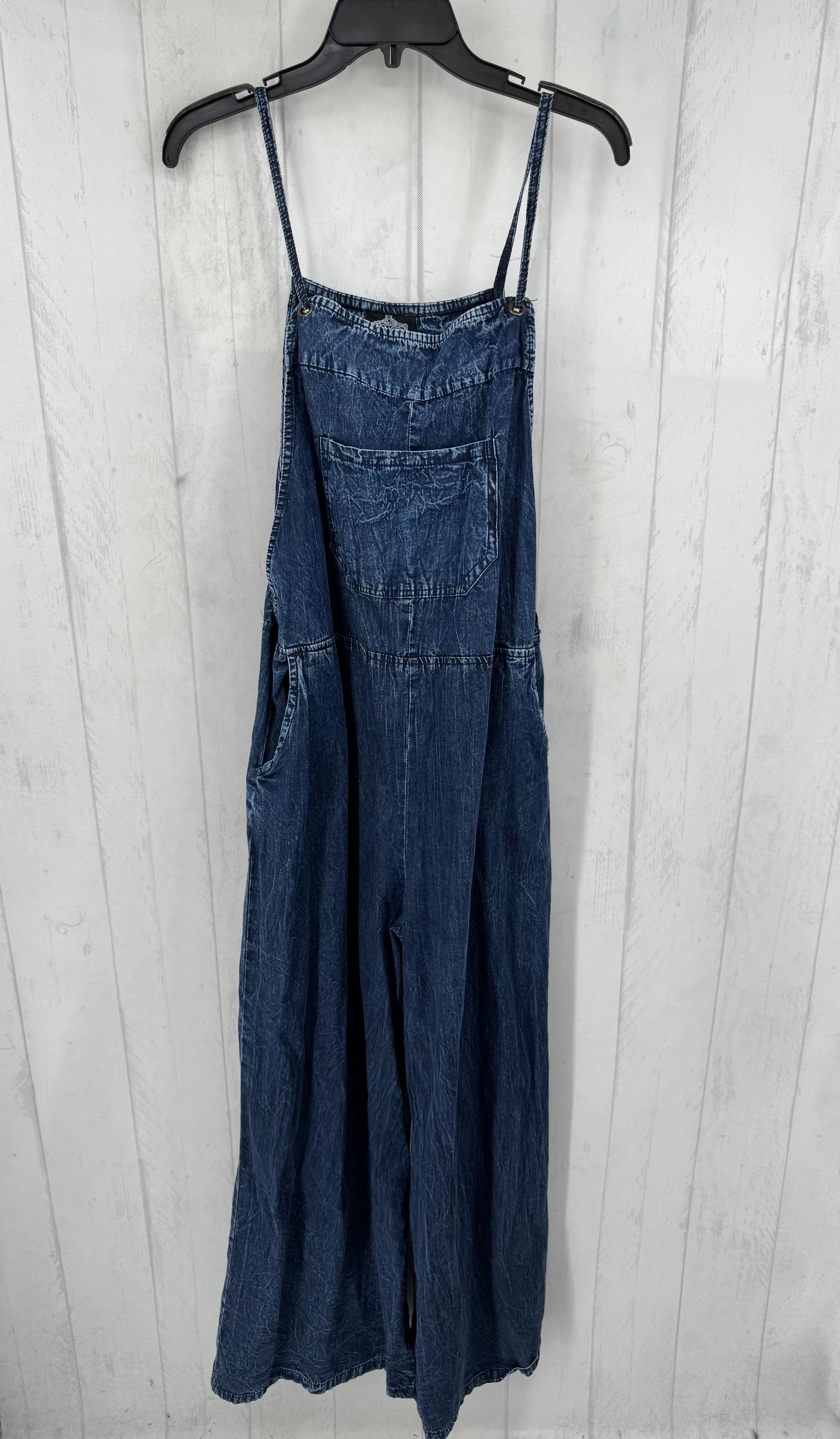 L denim wide leg overall