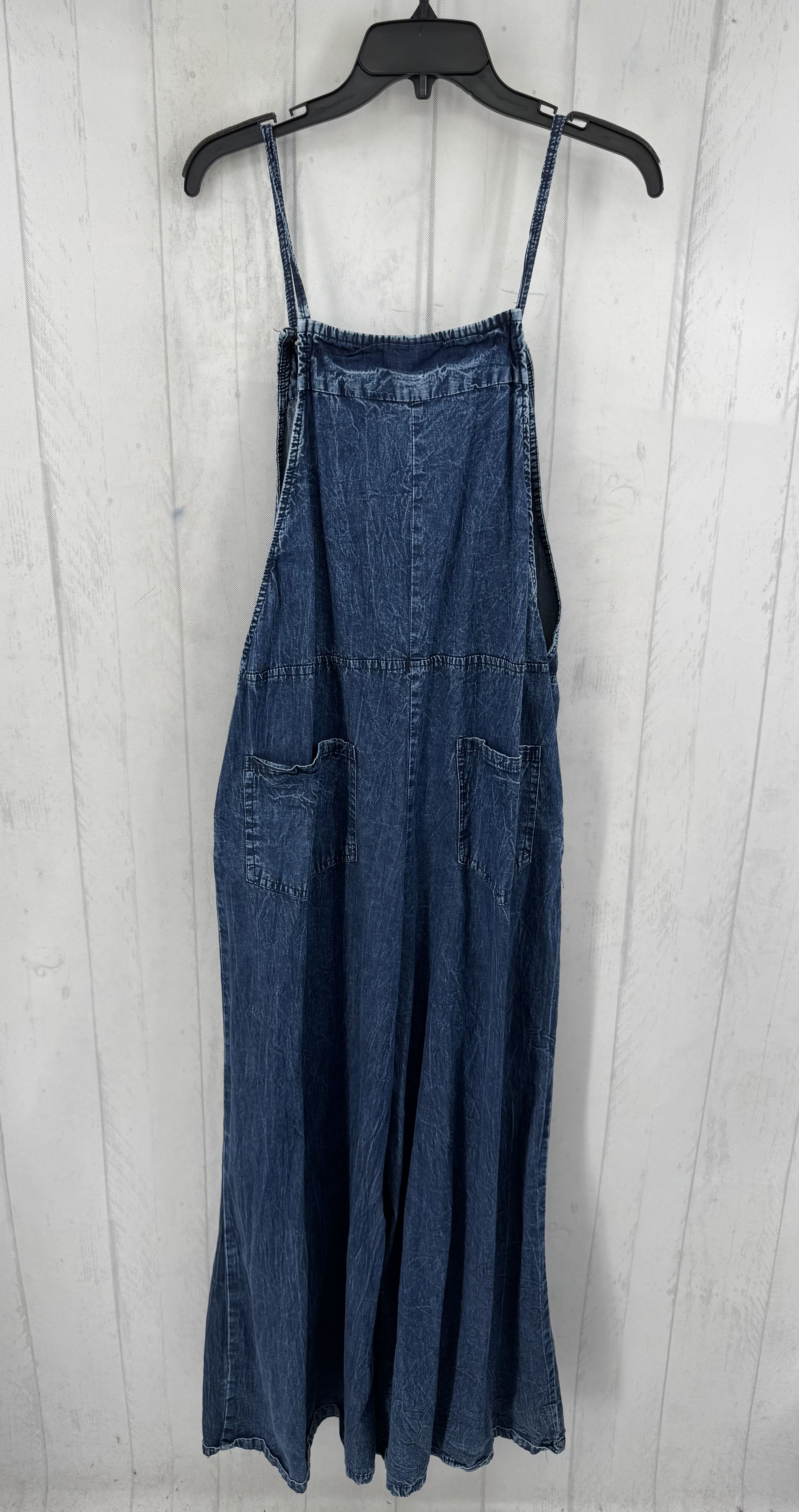 L denim wide leg overall