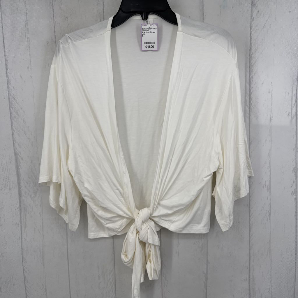 S tie front 3/4 slv cardi