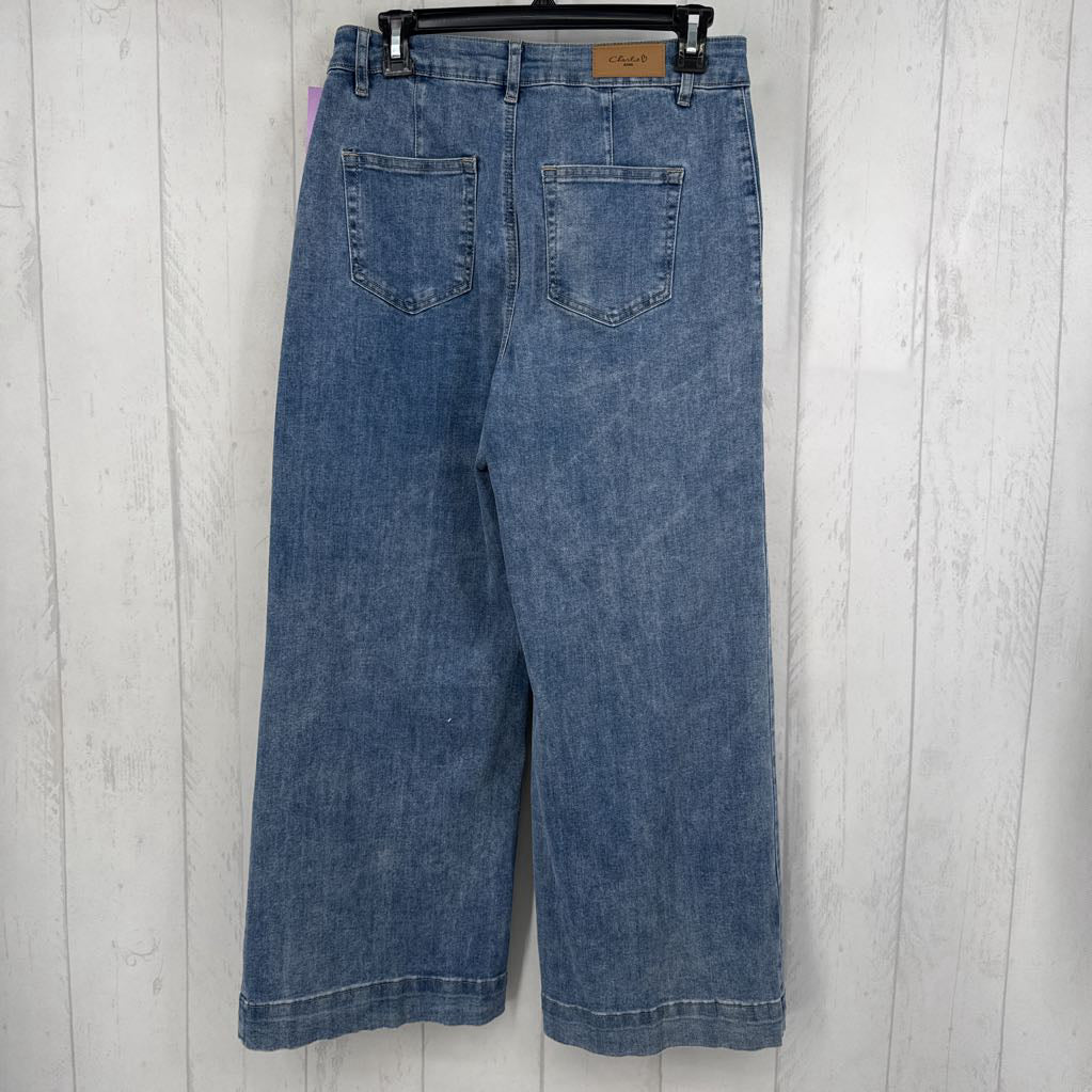 6 hi-rise crop wide leg jean