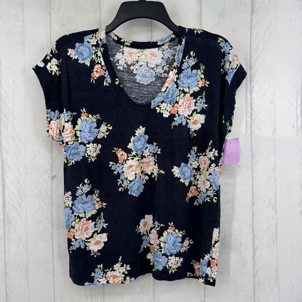 XS flo print scoop neck s/s tee