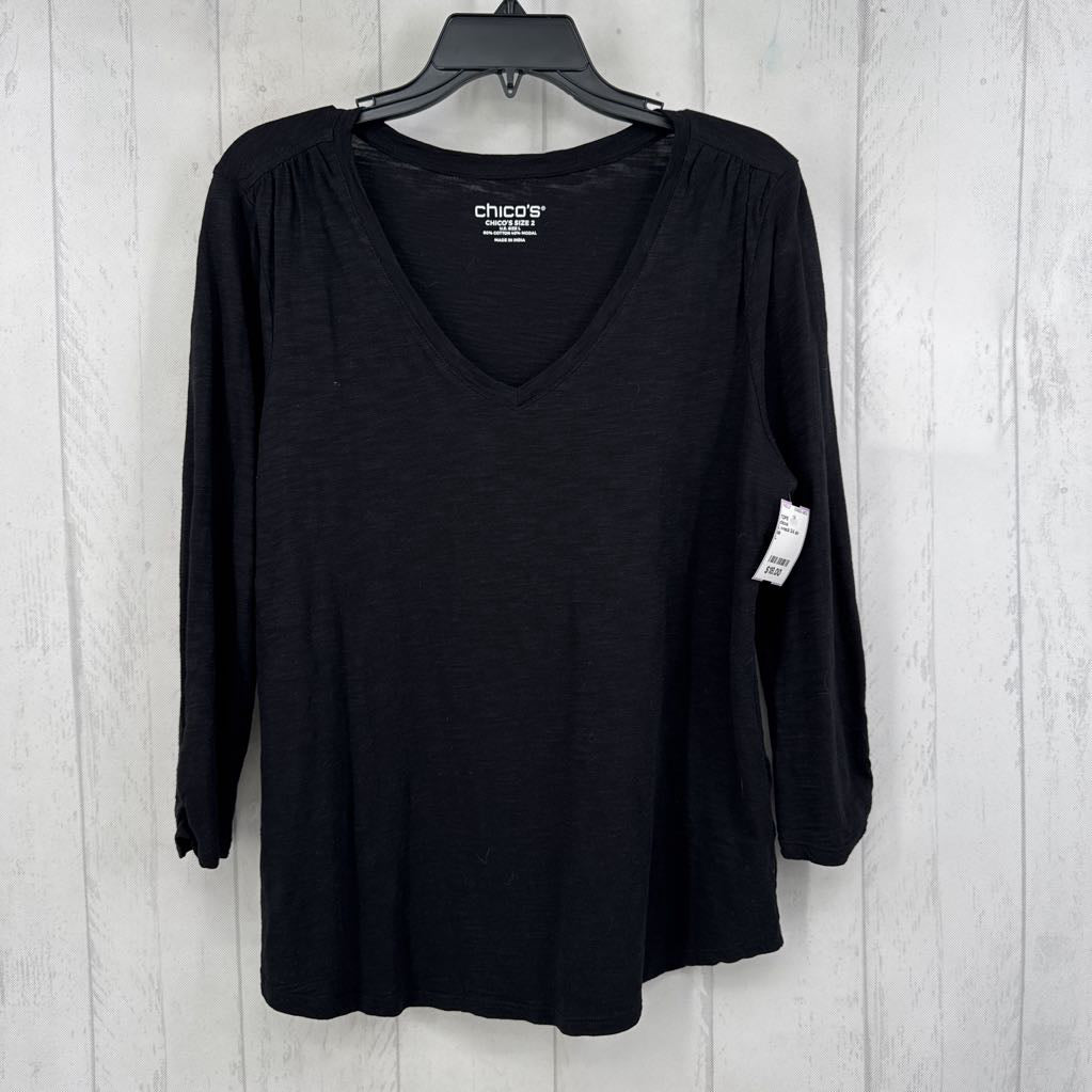 L v-neck 3/4 slv tee