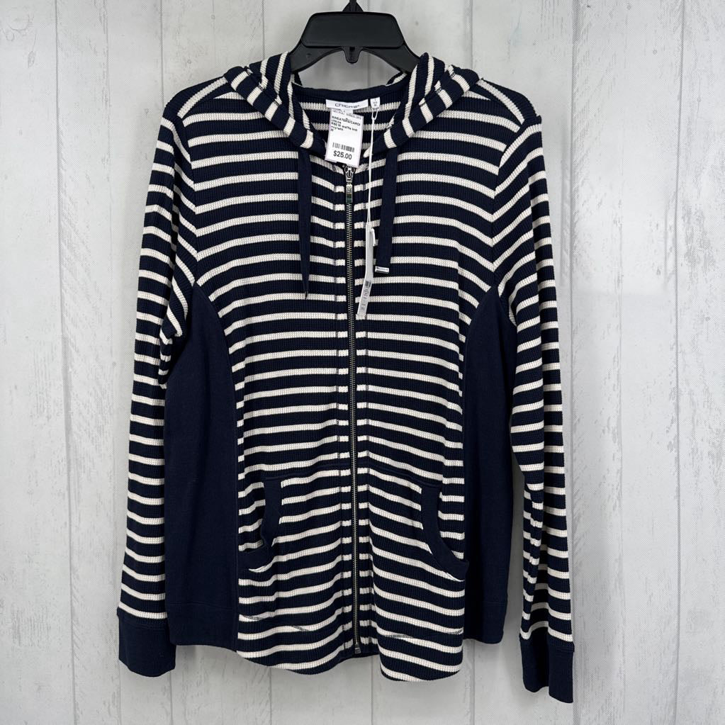 R50 M waffle knit striped jacket