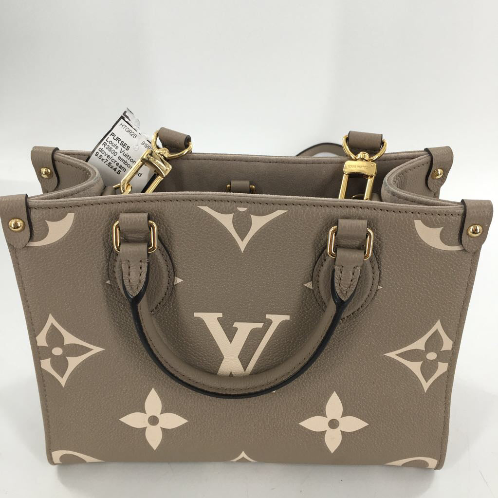 R3500 embossed giant bicolor monogram satchel