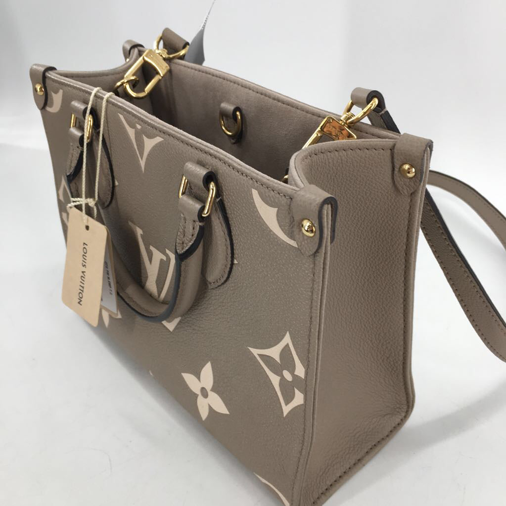 R3500 embossed giant bicolor monogram satchel