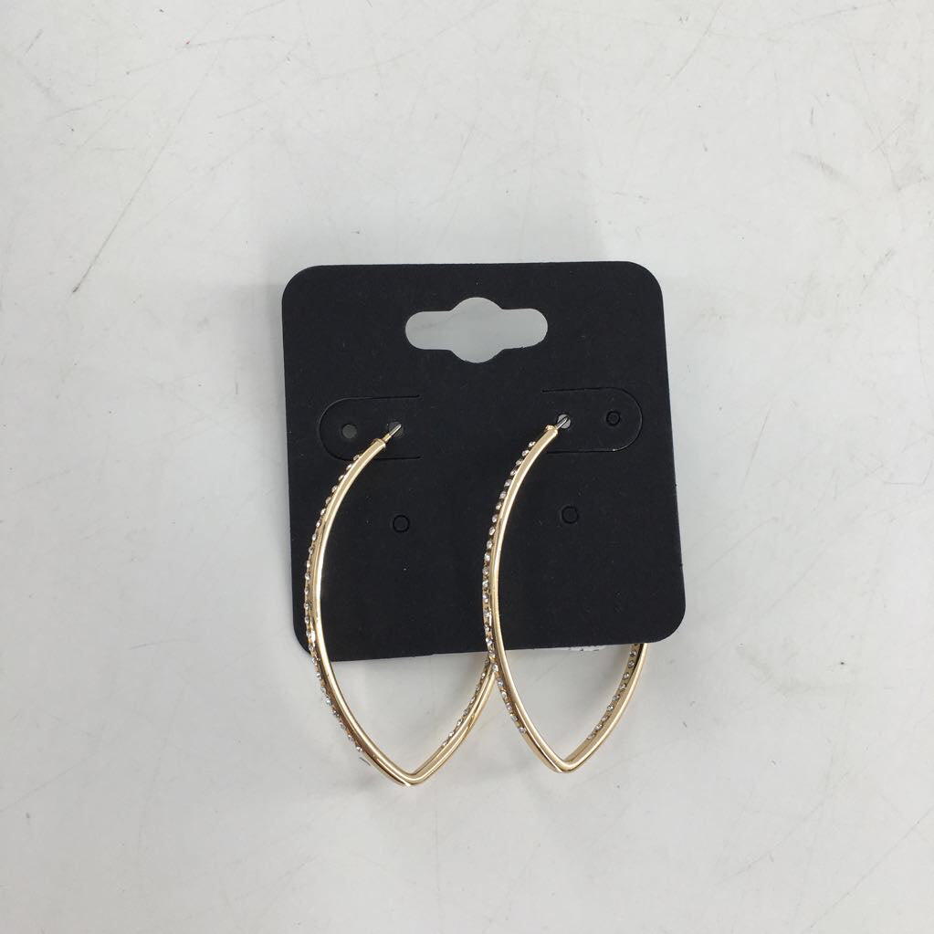 gold rhinestone hoop earrings