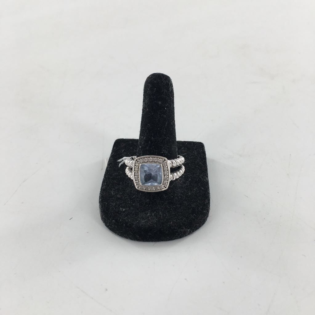 sz6 .925 silver blue stone ring