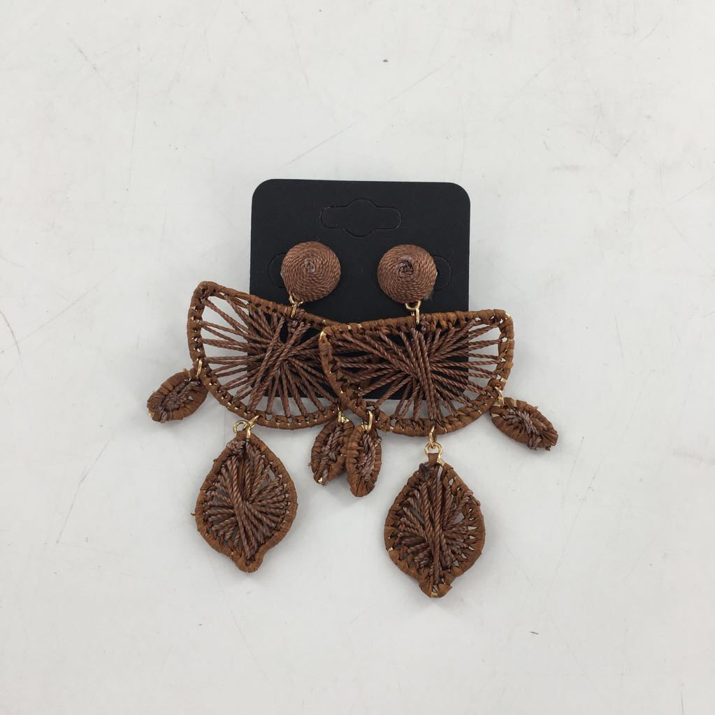 woven brown earrings