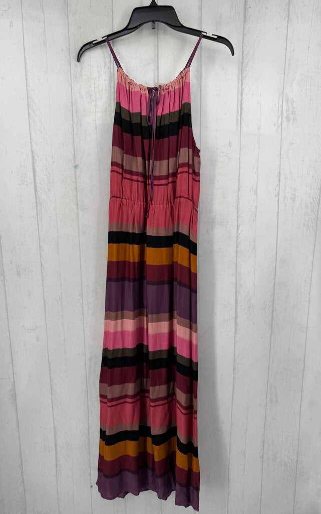 16p halter stripe maxi dress