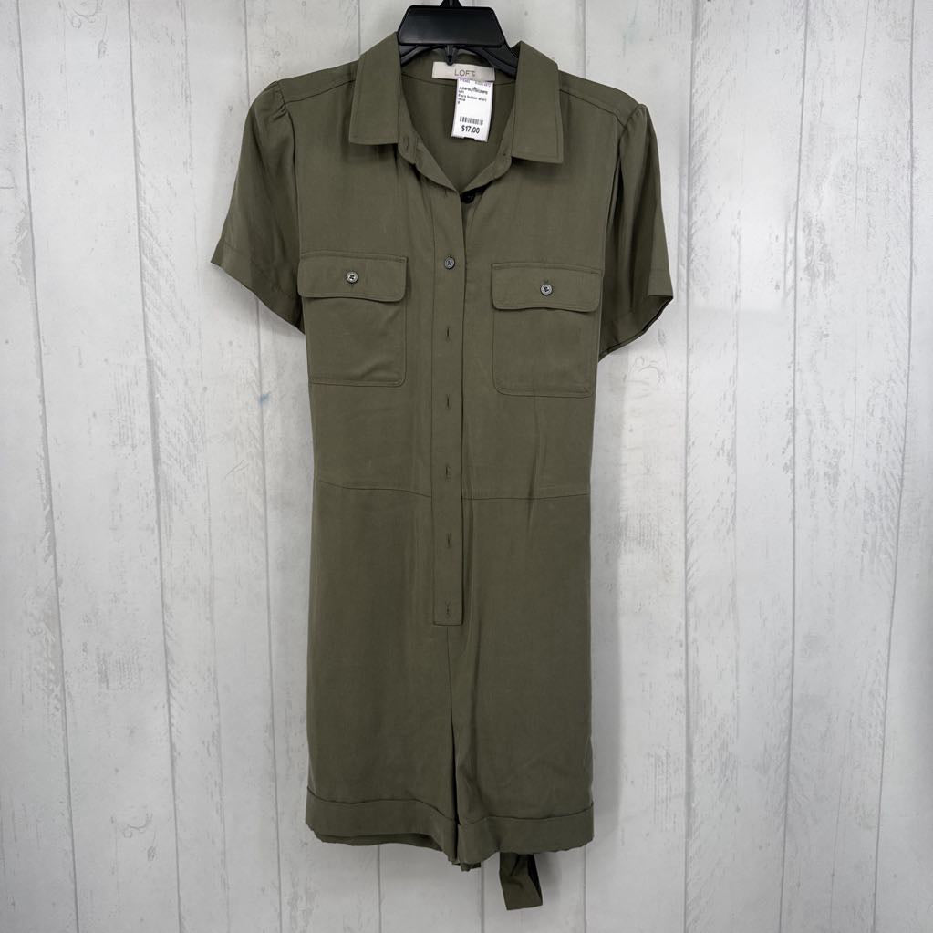 8 s/s button short romper