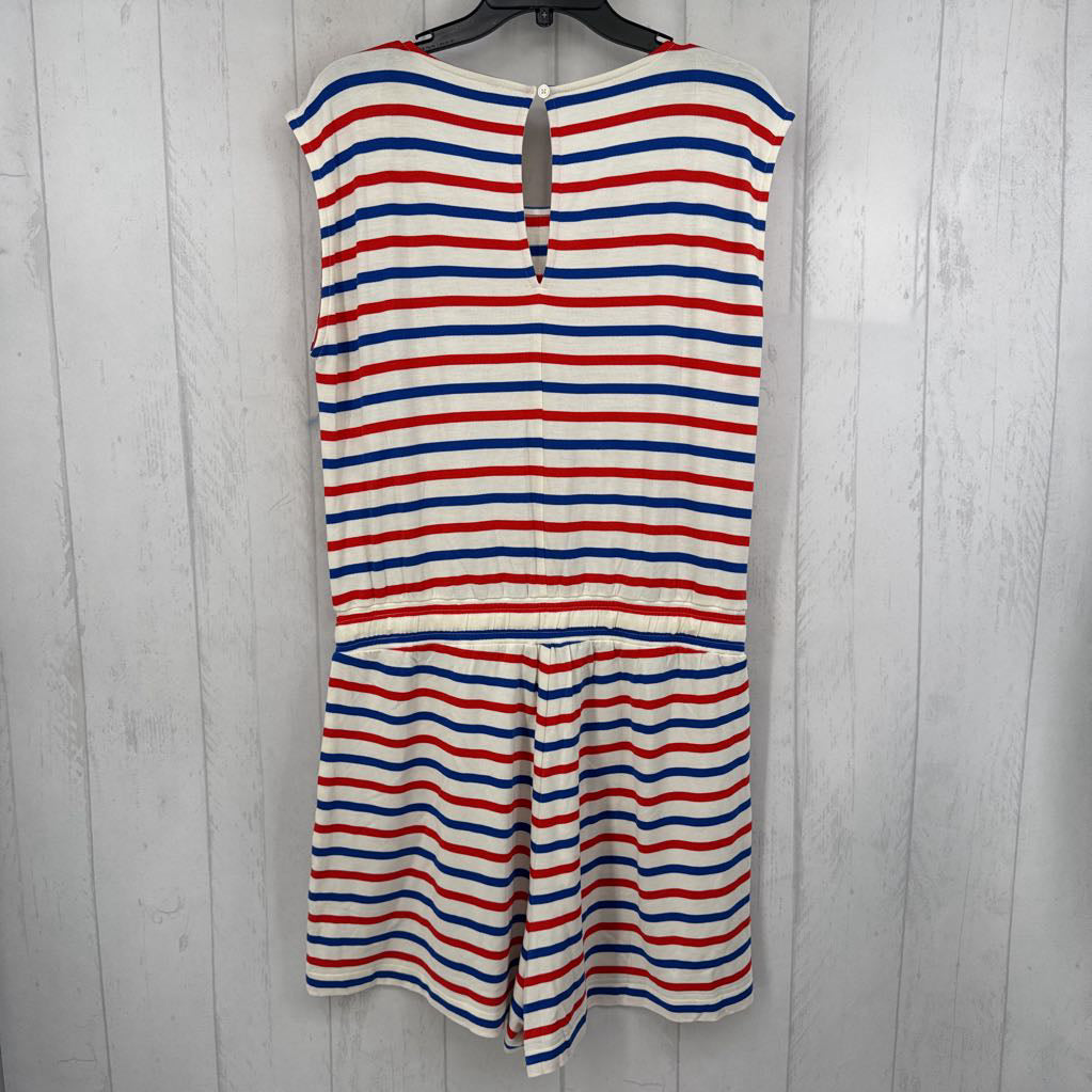 L stripe short romper
