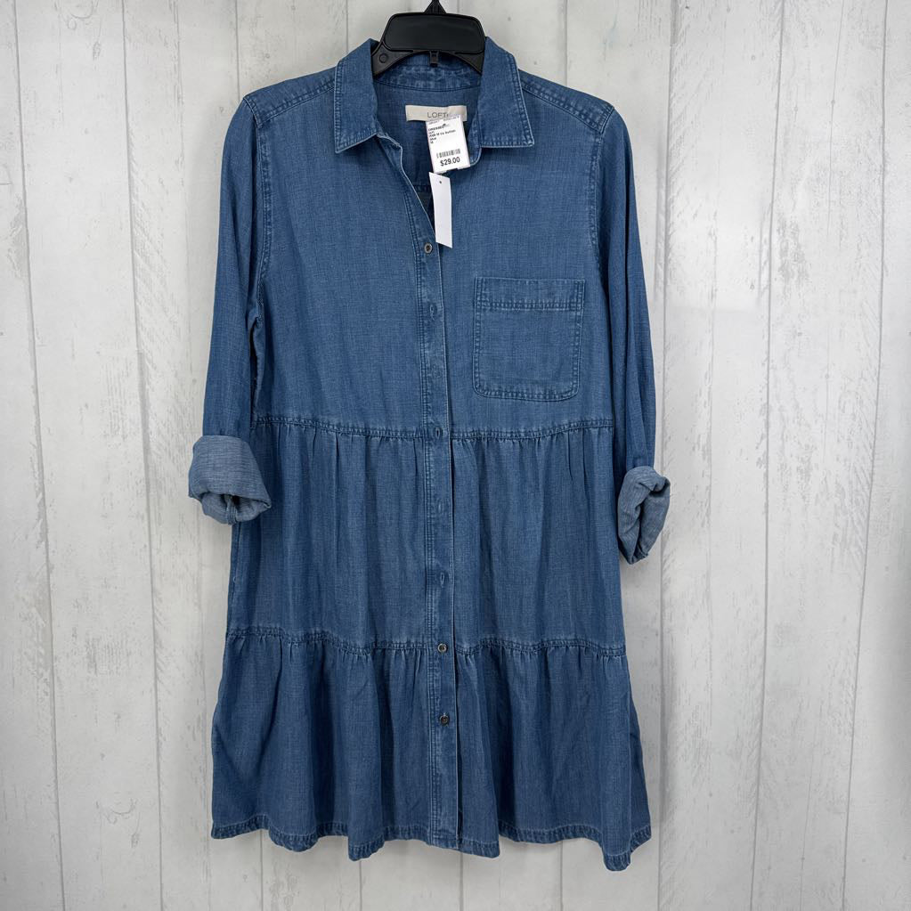 R89 M l/s button shirt dress