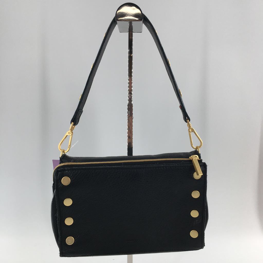 grommet/studded flap shoulder bag