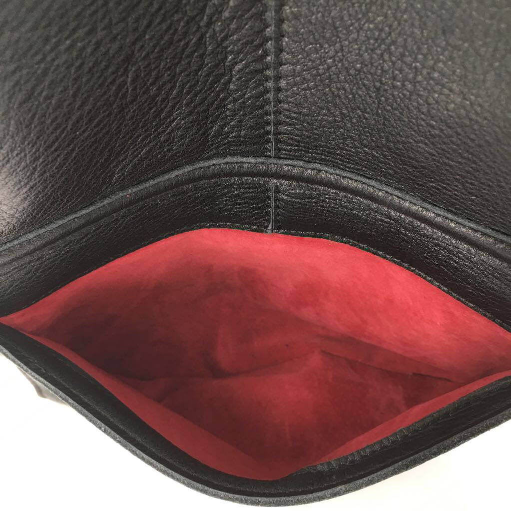 grommet/studded flap shoulder bag