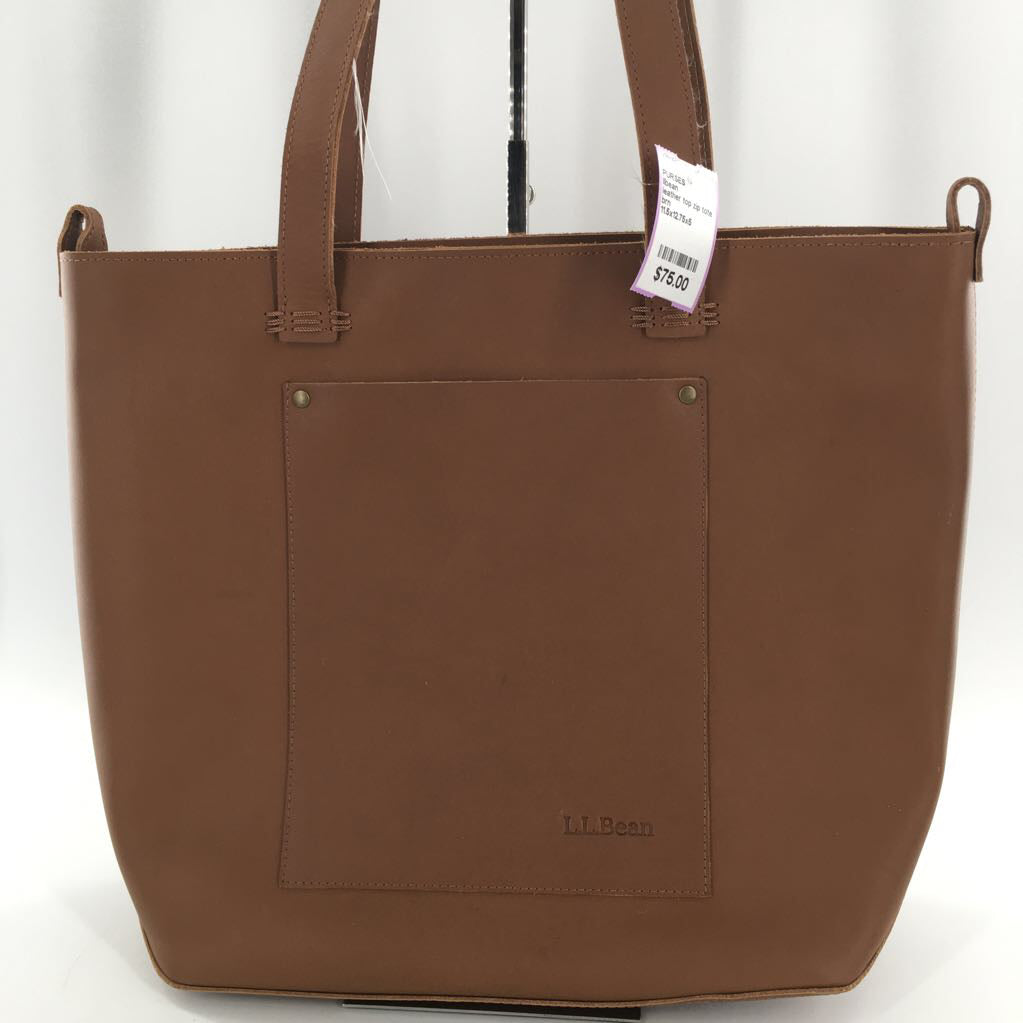 leather top zip tote
