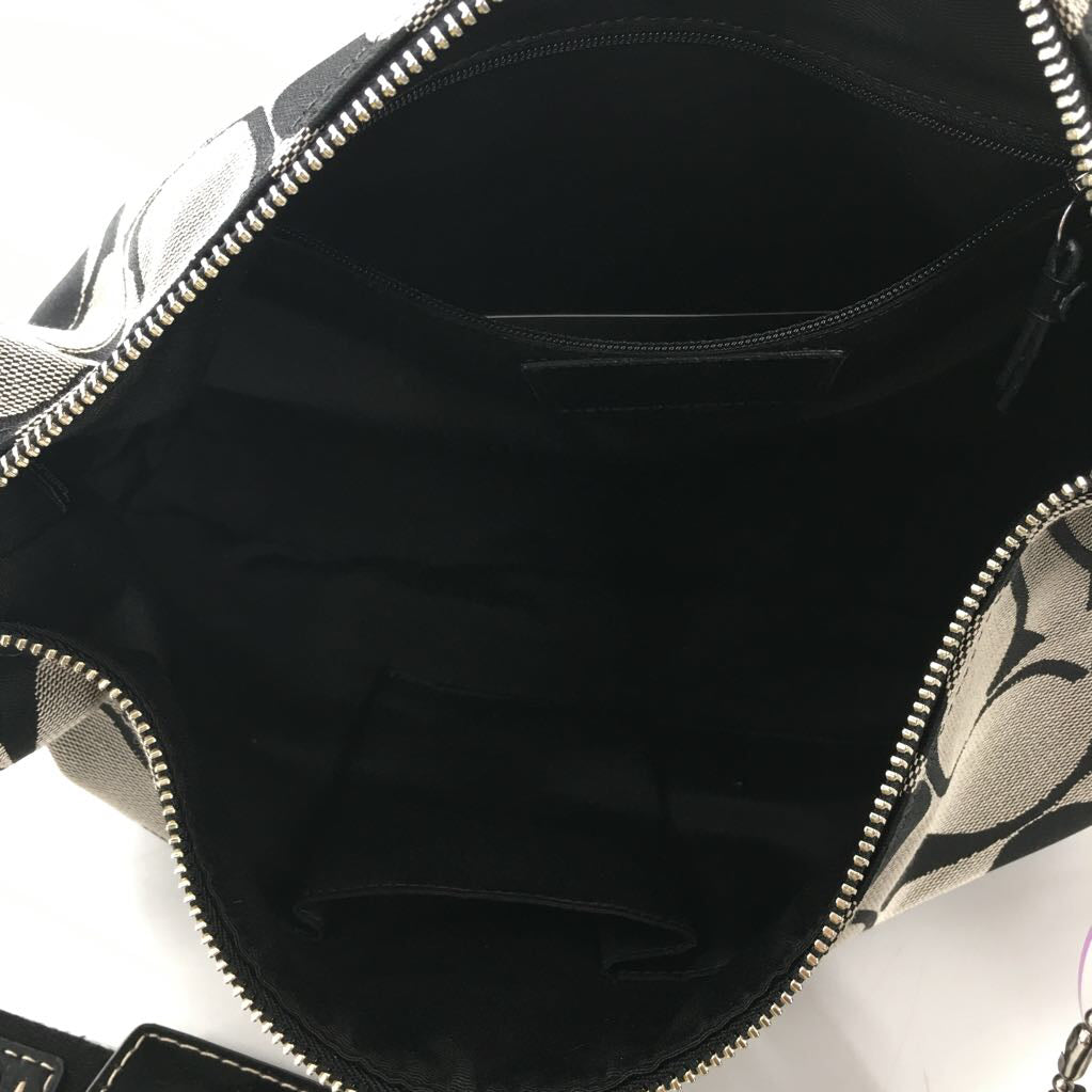 canvas signature stripe shoulder bag
