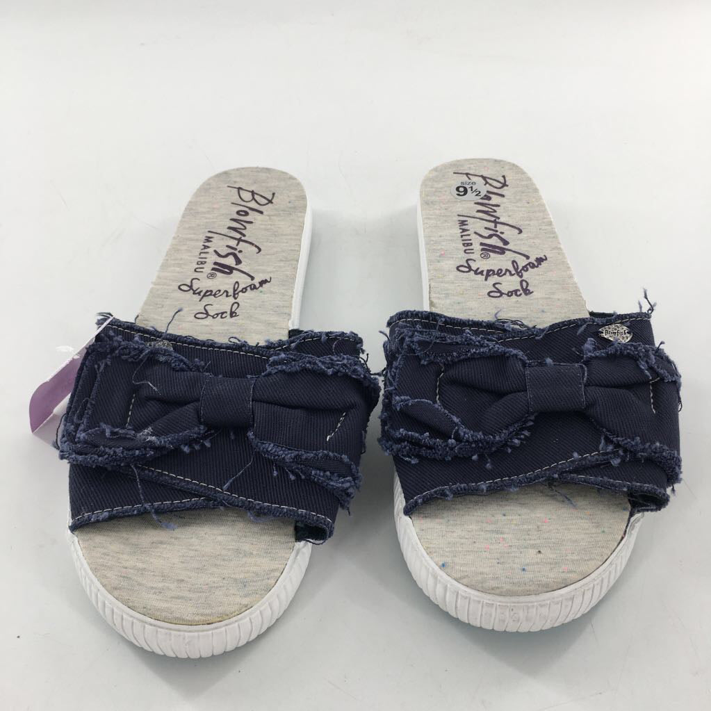 9.5 denim bow slides
