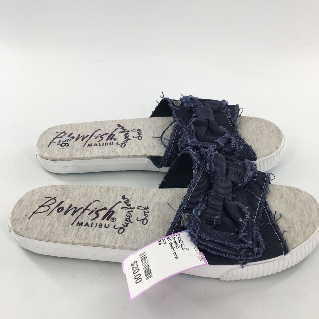 9.5 denim bow slides