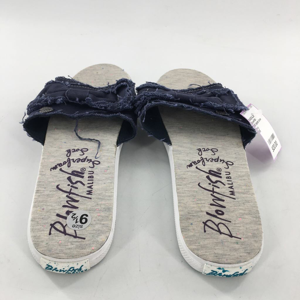 9.5 denim bow slides