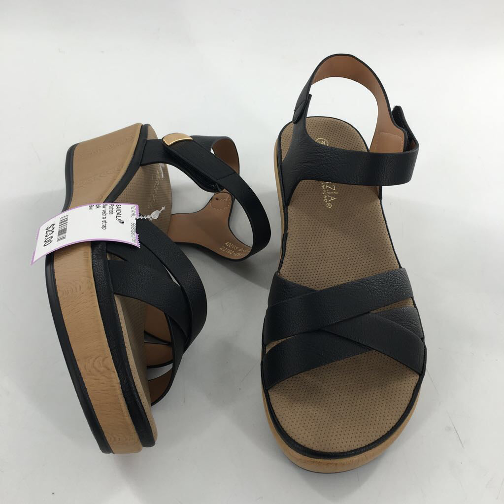9w velcro strap wedge heel sandal